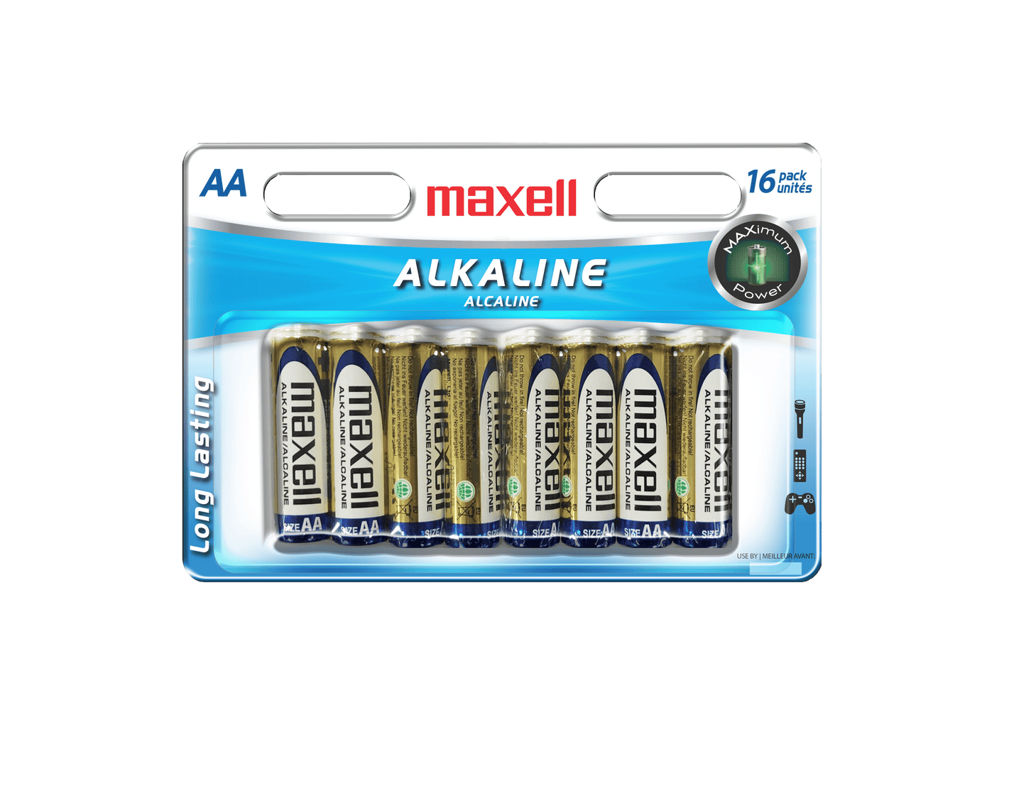 Maxell Alkaline Batteries AA, Pack of 16  -  723466