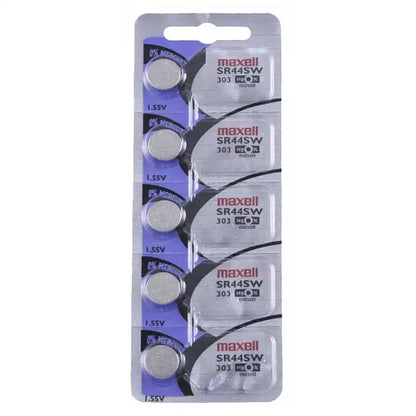 Maxell Watch Battery SR44SW-303 5PCS Tearstrip  ( Pack of 5 Batteries ) - 731051