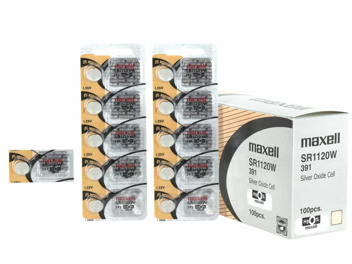 Maxell Watch Battery SR1120W-391  5PCS Tearstrip  ( Pack of 5 Batteries ) - 733450