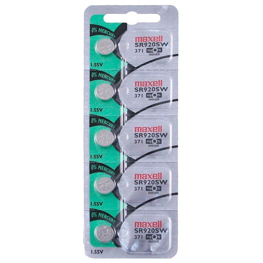 Maxell Watch Battery SR920SW-371 5PCS Tearstrip  ( Pack of 5 Batteries ) - 736051