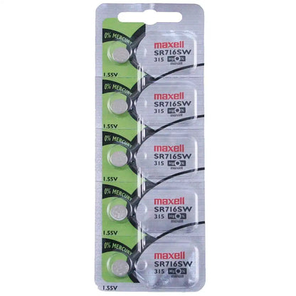 Maxell Watch Battery SR716SW-315 5PCS Tearstrip  ( Pack of 5 Batteries ) - 741850