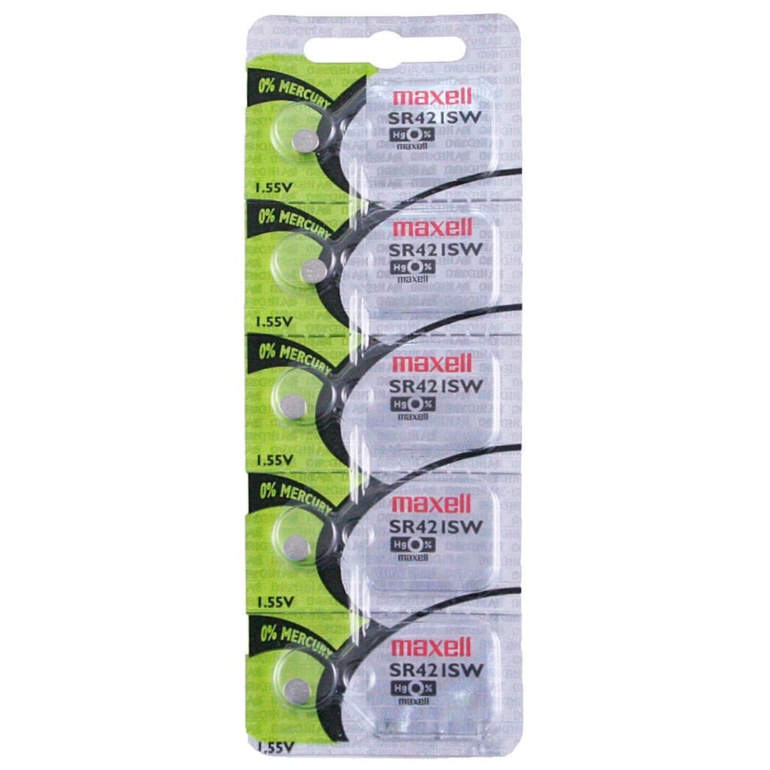 Maxell Watch Battery SR421W-348  5PCS Tearstrip ( Pack of 5 Batteries  - 743852