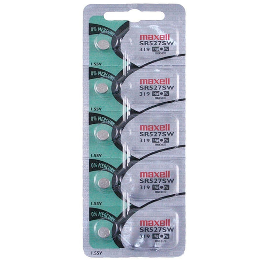 Maxell Watch Battery SR527SW-319 5PCS Tearstrip  ( Pack of 5 Batteries ) - 745050