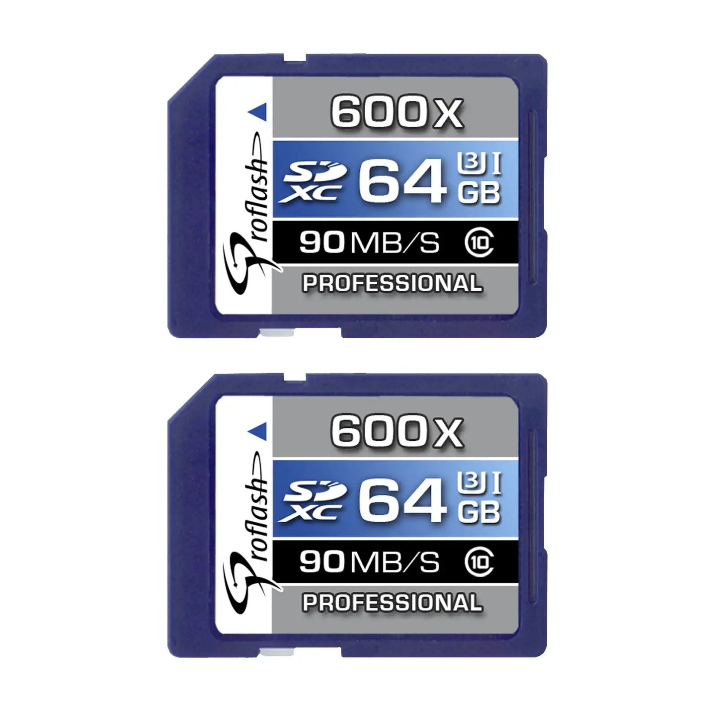 Proflash Memory Card 64GB (2-Pack) SDXC Card Class 10 UHS-I U3 4K /  7615-2