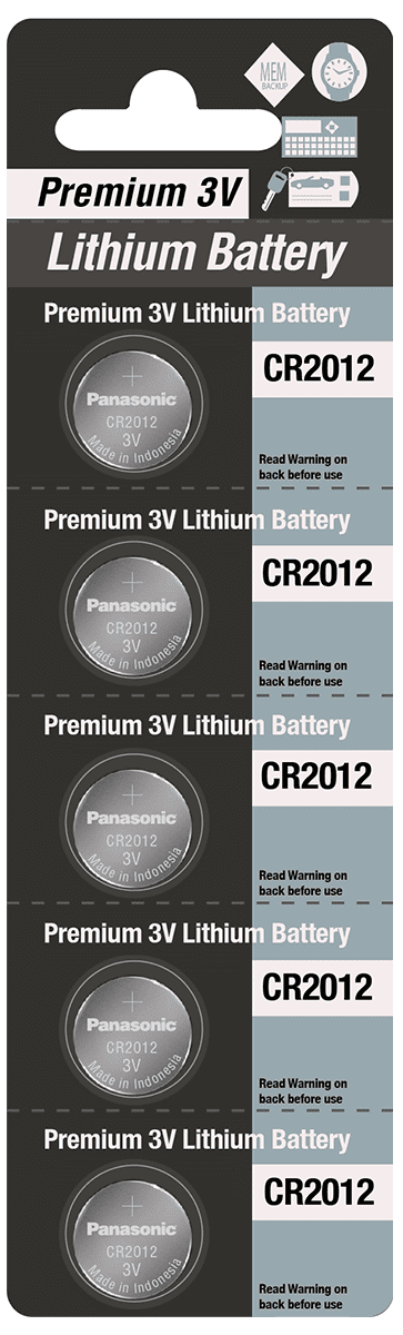 771054 - P Panasonic CR2012 Piles au Lithium 3V ( 5 Piles Bouton par Cartes ) - Proflash