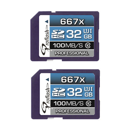 Proflash Memory Card SDHC 32GB 2 Pack  Class 10 USH-I U1100 MB/s  / 7825