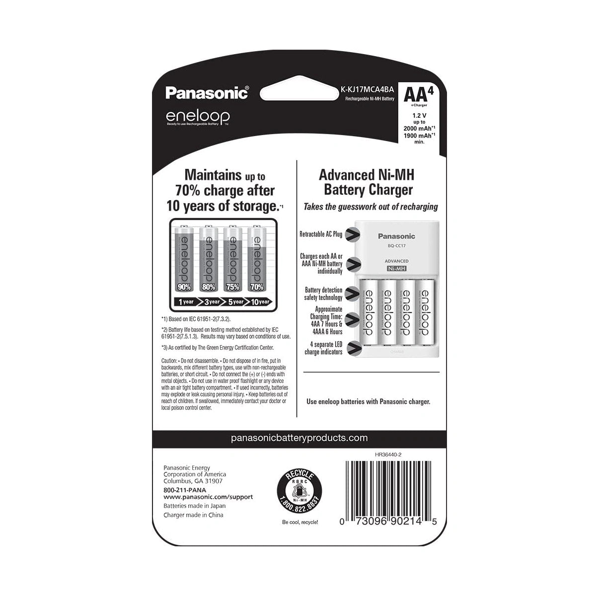 Panasonic Eneloop Rechargeable AA Ni-MH Batteries with Charger  97649
