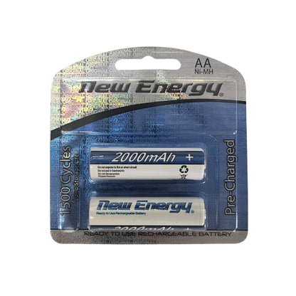 Battery New Energy AA-2PK Ni-MH Rechargeable 2000mAh – 2 Pack 1.2V - 9930