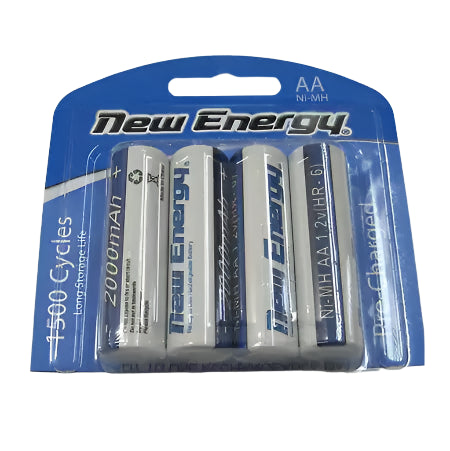 Batteries New Energy 4-AA NiMH Rechargable 2000mah 1.2 V Paquet de 4  9931
