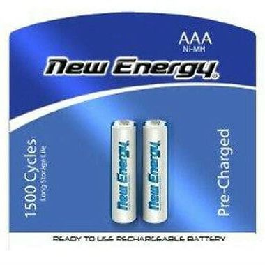 Battery New Energy 2-AAA Ni-MH Rechargeable 800mah 2 Pack 1.2V  -  9932