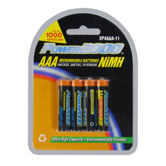 Power2000 Performance Series AAA-4PK NiMH Rechargeable Batteries – 1150mA - 9938