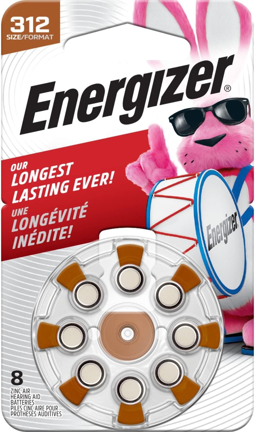 Energizer Batteries Size 312   1,4 Volt For Hearing Aids,  8 Pack  -  AZ312DP-8