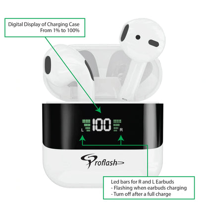 Proflash Wireless Earphones With Smart Display - Model: BT-008