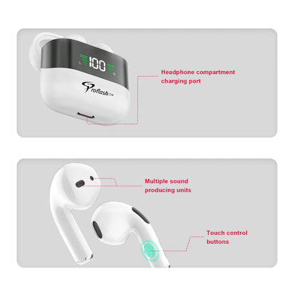 Proflash Wireless Earphones With Smart Display - Model: BT-008