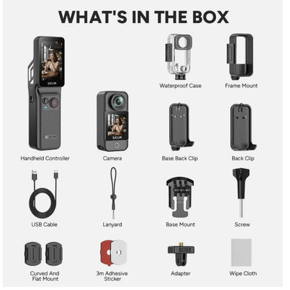 SJCAM C400 Action Camera – 3-in-1 Detachable Handheld Design, 4K Ultra HD, 6-Axis Gyro Stabilization, Rotatable Screen, 7H+ Battery Lif