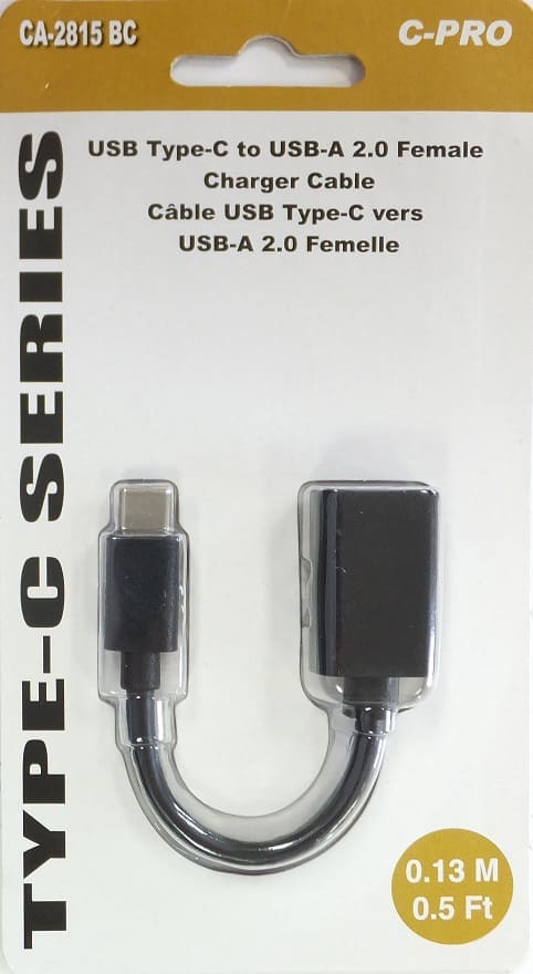 USB Type-C to USB-A 2.0 Female Adapter Cable - CA-2815BC