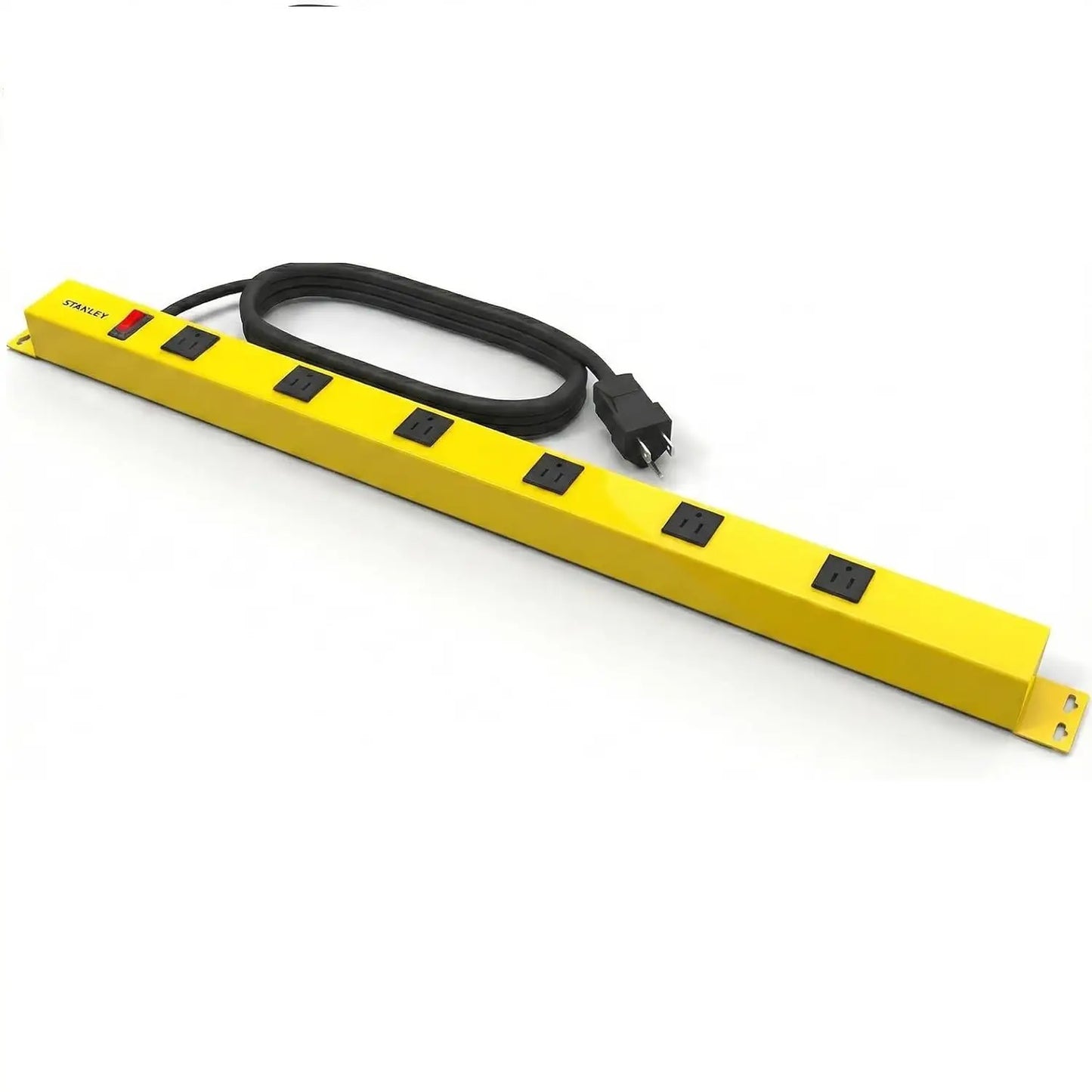STANLEY Heavy-Duty 6-Outlet Power Strip – Illuminated On/Off Switch – Workshop/Garage Use