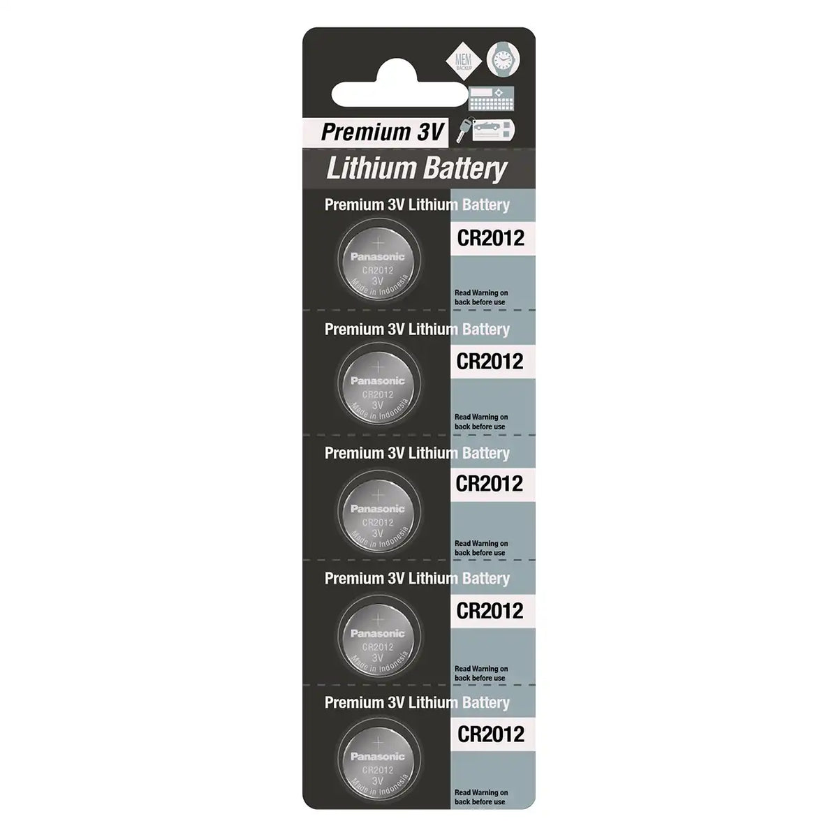 Cr 2012 Module Panasonic CR-2012 Piles au Lithium 3V ( 5 Piles Bouton par Cartes ) 77 ...