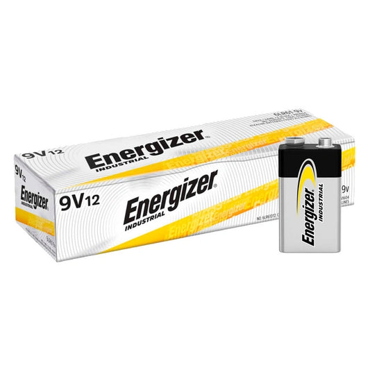 9Volt  Energizer Industrial 9V Batteries – Pack of 12