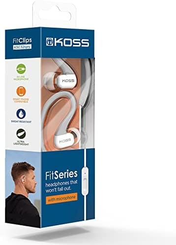 Koss FitClips KSC32IGRY Clip-On In-Earphones with Microphone - Gray - 190288