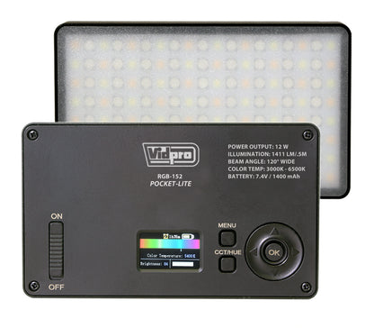 Vidpro RGB-152 Professional Photo and Video RGB Color LED Pocket Light