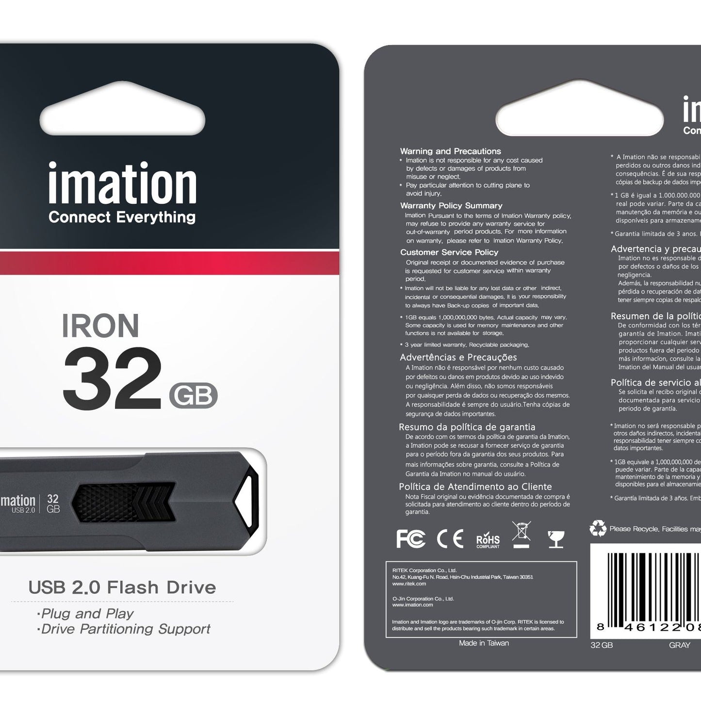 KR03020022 Imation USB Flash Drive Series Iron 64GB Grey