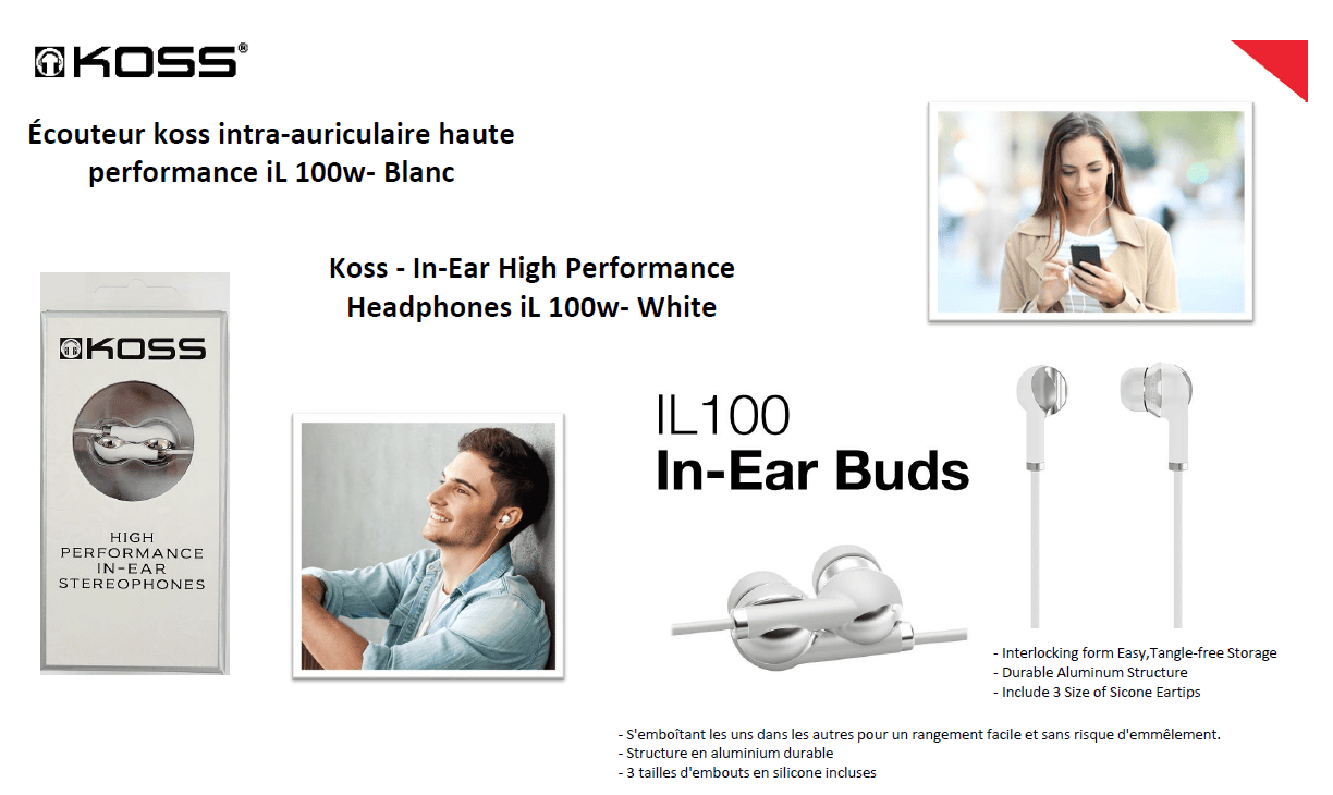 Koss In Ear Headphone iL100W - White - 181165,10