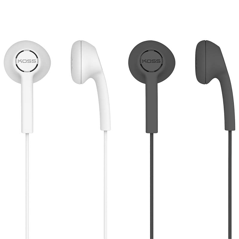 Koss KE7 Earbuds 2 Pack ( White & Black ) With Microphone - 191601 & 192790