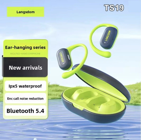 Langsdom TS19 IPX5 Open-Fit. Open-Ear Bluetooth Earphones with ENC Noise Reduction.