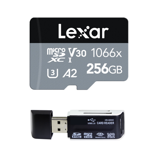 Lexar Professional 1066x UHS-I Micro SDXC Silver Series Memory Card with Adapter 256GB  /  LSD1066256G-BNNNG
