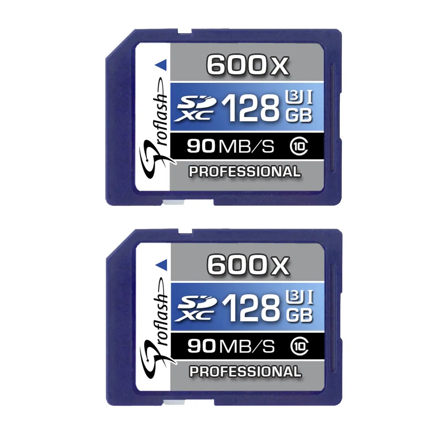 Proflash Memory Card 128GB SDHC Card Class 10 USH-I U3 4K ( 2 Pack )  /  7616-2
