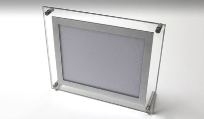 Acrylic Ultra Slim LED Light Box / Photo Frame  (Silver Outline) 5,79’’ x 7,80’’