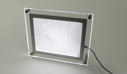 Acrylic Ultra Slim LED Light Box / Photo Frame  (Silver Outline) 5,79’’ x 7,80’’