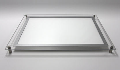 Acrylic Ultra Slim LED Light Box / Photo Frame  (Silver Outline) 10,75’’ X 12,76’’