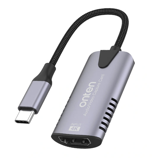 Onten OTN-UC323 USB-C Video Capture Card | 4K Input | Plug & Play HDMI to Type-C Adapter