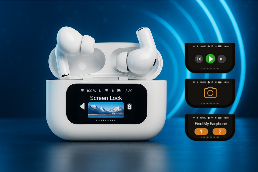 LED Touch Screen Wireless Earbuds