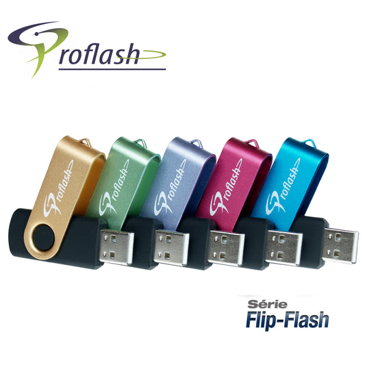 Proflash USB Flash Drive Serie FlipFlash 08 GB  5 Mixed Colors ( 5 Pack )