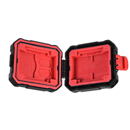 Storage case for memory Card Rigid Waterproof  Support SD Micro SD CF XQD 3SD + 2TF + 2C cards with Red interior