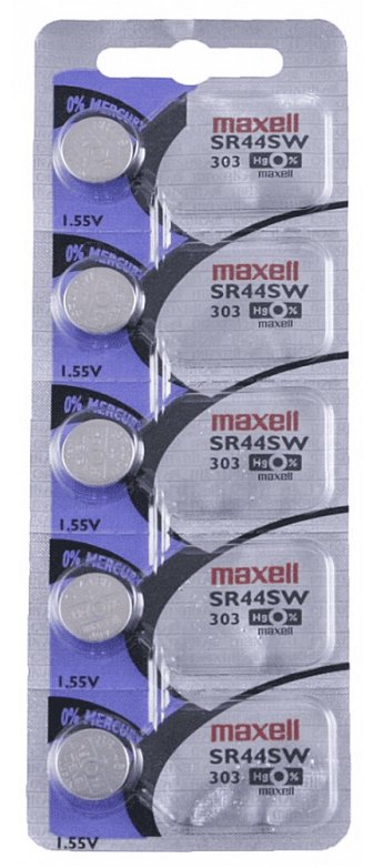 Batterie de montre Maxell SR43W 386 5PCS Sur Bande détachable ( Paquet de 5 piles ) 731650 - Proflash