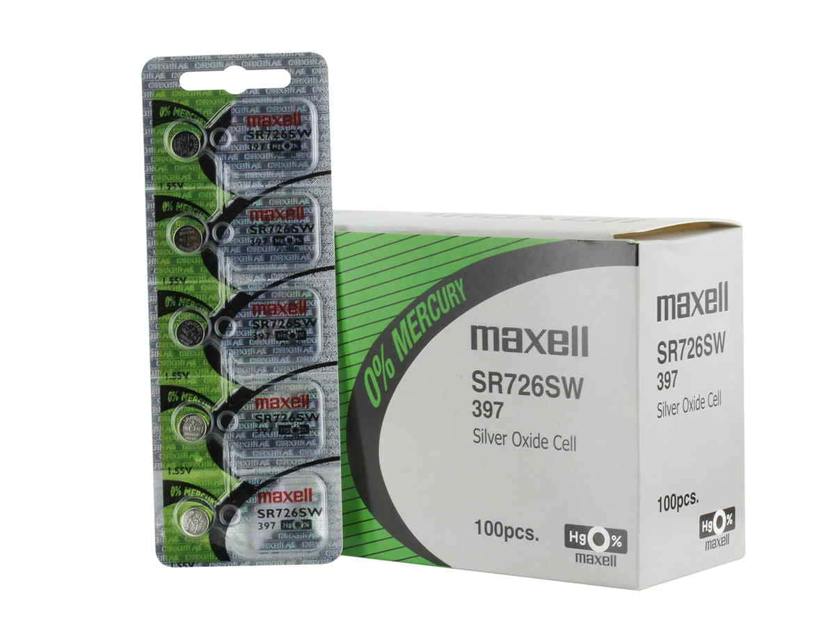 Batterie de montre Maxell SR726SW 397 5PCS Sur Bande détachable ( Paquet de 5 piles ) 741051 - Proflash