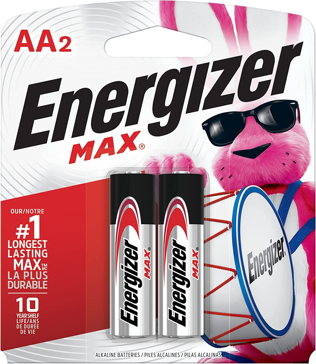 Batteries Alkaline Energizer MAX® AA, Package of 2 - Model E91BP - 2 - Proflash