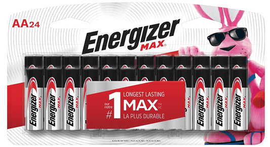 Batteries Alkaline Energizer MAX® AA Package of 24 ( E91BP24 ) - Proflash