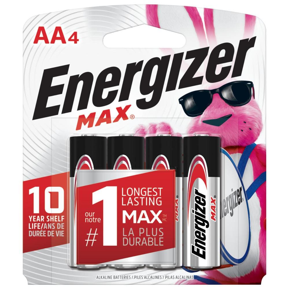 Batteries Alkaline Energizer MAX®&nbsp; AA Package of 4 ( E91BP - 4 ) &nbsp; - Proflash