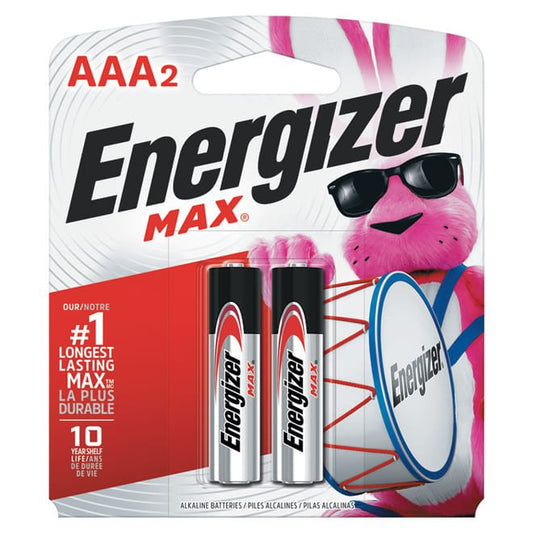 Batteries Alkaline Energizer MAX®&nbsp; AAA Package of 2 ( E92BP - 2 ) - Proflash