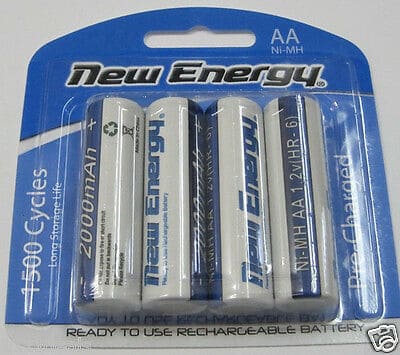 Batteries New Energy 4 - AA NiMH Rechargable 2000mah 1.2 V Paquet de 4 9931 - Proflash