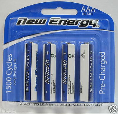 Battery New Energy 2 - AAA Ni - MH Rechargeable 800mah 4 Pack 1.2V 9933 - Proflash