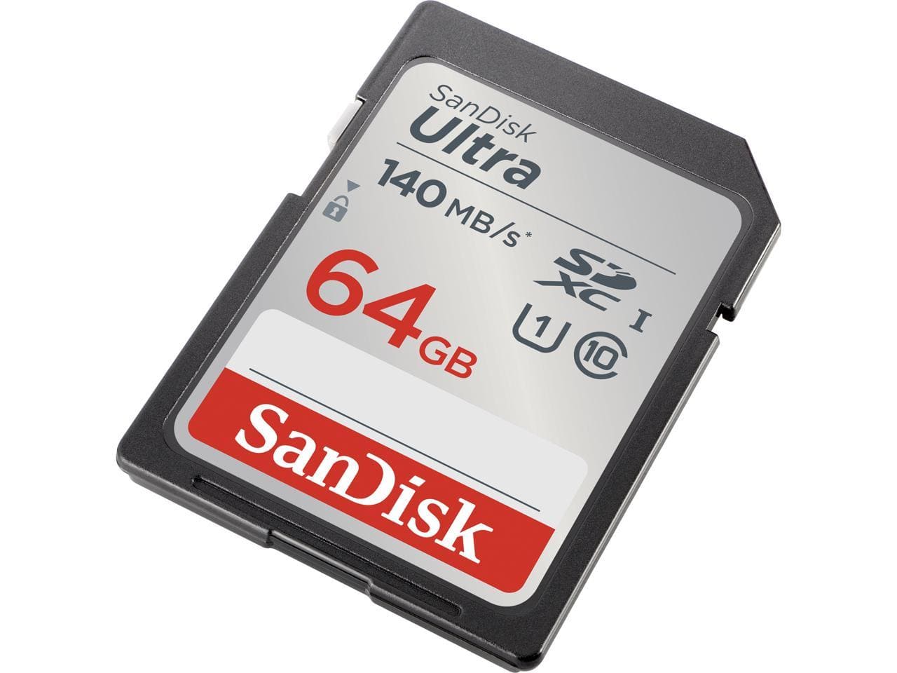 Carte SanDisk Ultra SDXC, 64 Go, U1, classe 10, Lecture : 140 Mo/s - Proflash