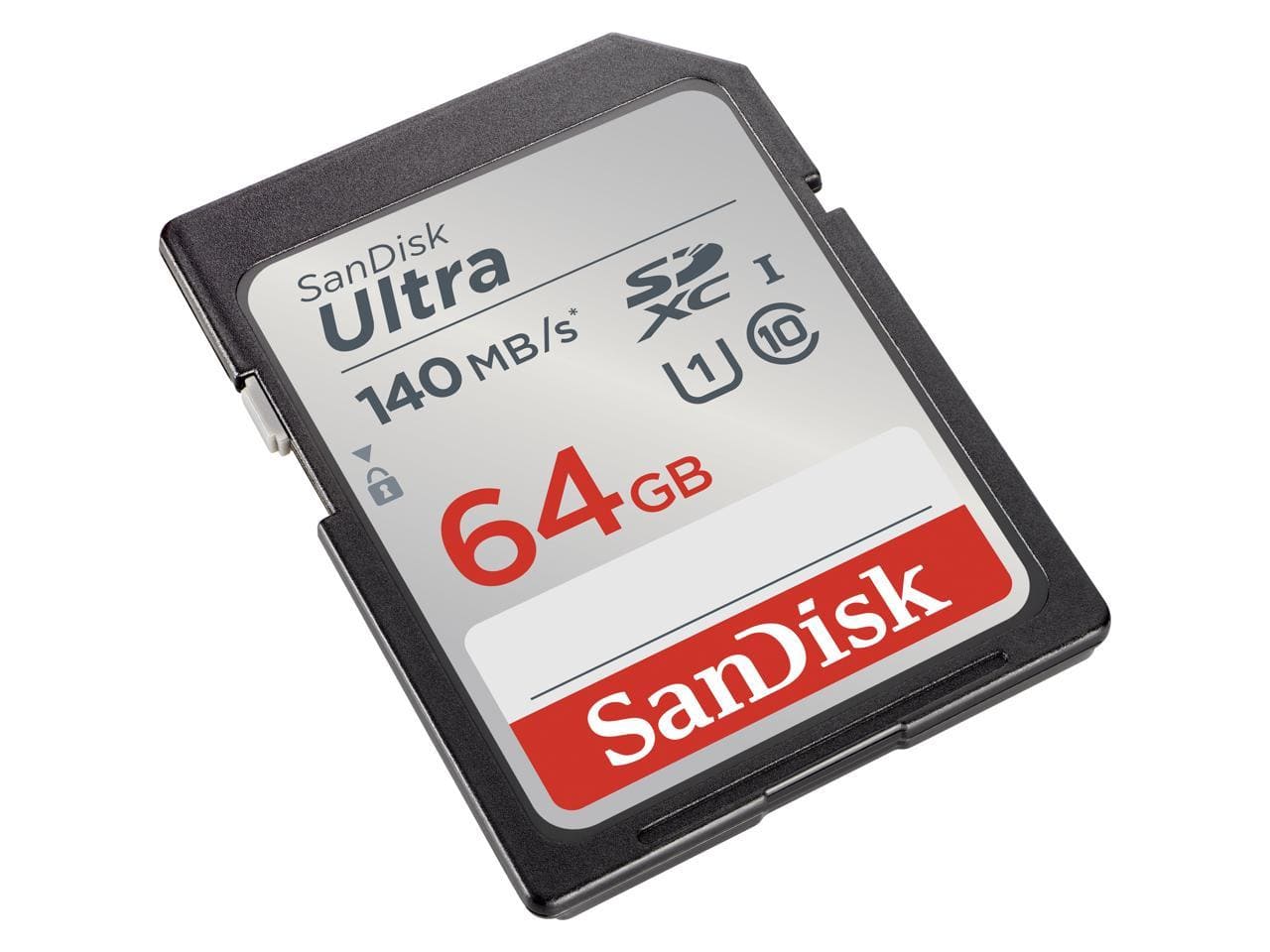 Carte SanDisk Ultra SDXC, 64 Go, U1, classe 10, Lecture : 140 Mo/s - Proflash