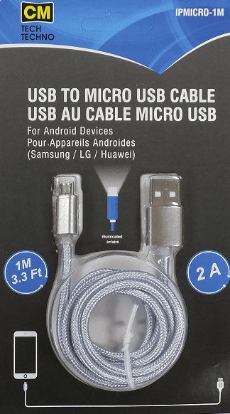 CE - IPMICRO - 1M CM Cable USB to Micro USB (1.0M / 3.3Ft ) - Proflash