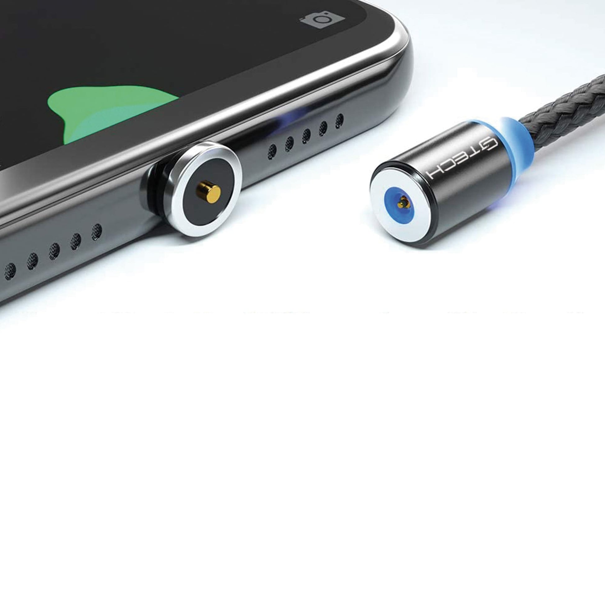 CJ Tech Magnetic USB Charging 6FT Black Cable with LED Multi 3 - in - 1 Cable Charger for Micro USB - Type C - Lightning - Proflash
